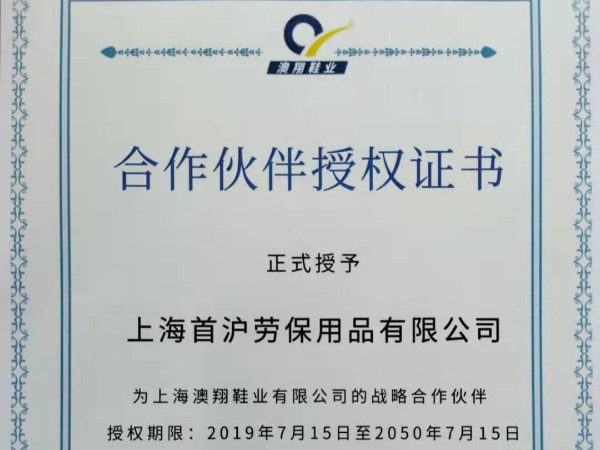 澳翔戰(zhàn)略合作伙伴授權(quán)證書